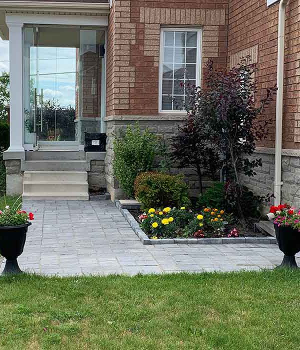 Concrete Front entrance before